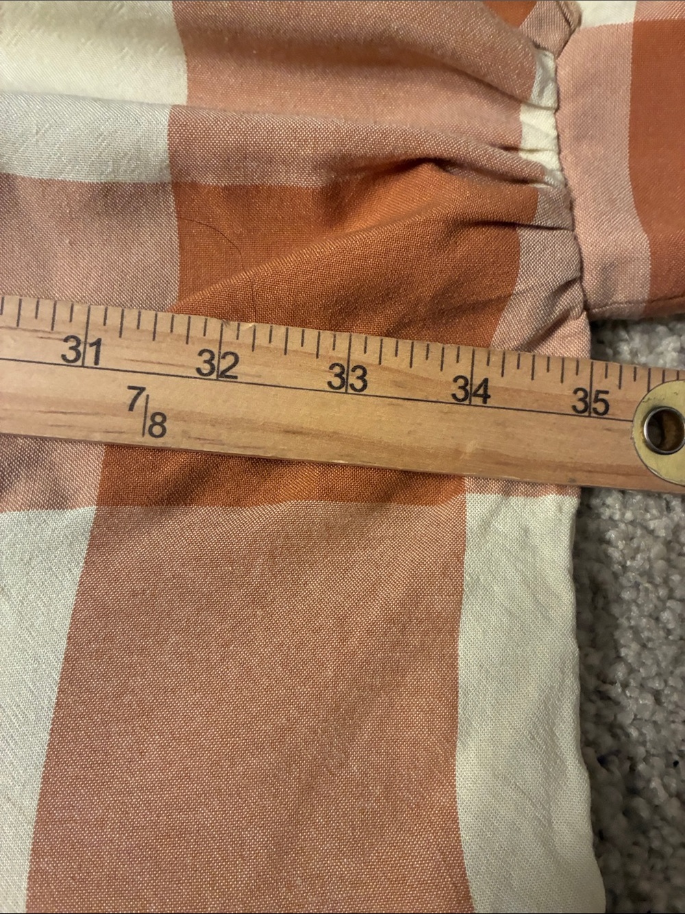 entro Plaid Check Button-Front Shirt in Cream & Brown Oversized Medium Large - Picture 6 of 7